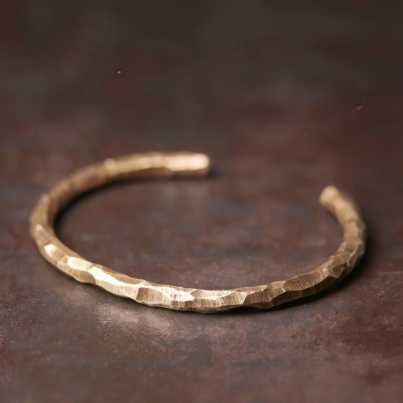 Gelang Copper Tiga Bump Tekstur dan Keberuntungan Tibet Tibetan Bump Texture Copper Luck Cuff Bracelet