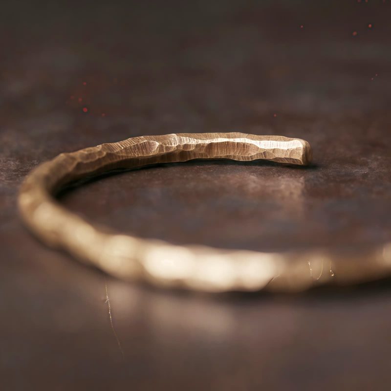 Gelang Copper Tiga Bump Tekstur dan Keberuntungan Tibet Tibetan Bump Texture Copper Luck Cuff Bracelet