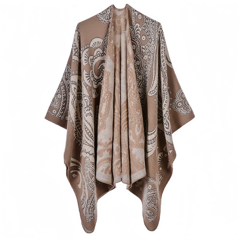 Xale Artesanal Flor de Castanha Tibetana Tibetan Cashew Flower Handcrafted Shawl