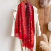 Xale Tibetano com Borlas e Flor de Caju Tibetan Cashew Flower Tassel Shawl
