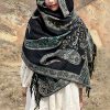 Xale Tibetano com Borlas e Flor de Caju Tibetan Cashew Flower Tassel Shawl