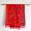 Xale Tibetano com Borlas e Flor de Caju Tibetan Cashew Flower Tassel Shawl