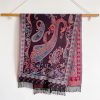 Xale Tibetano com Borlas e Flor de Caju Tibetan Cashew Flower Tassel Shawl