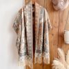 Xale Tibetano com Borlas e Flor de Caju Tibetan Cashew Flower Tassel Shawl