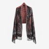 Xale Tibetano com Borlas e Flor de Caju Tibetan Cashew Flower Tassel Shawl
