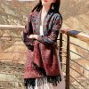 Xale Tibetano com Borlas e Flor de Caju Tibetan Cashew Flower Tassel Shawl