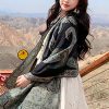 Xale Tibetano com Borlas e Flor de Caju Tibetan Cashew Flower Tassel Shawl
