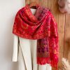 Xale Tibetano com Borlas e Flor de Caju Tibetan Cashew Flower Tassel Shawl