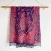 Chal envolvente con estampado de flores de anacardo tibetano Tibetan Cashew Flowers Shawl Wrap