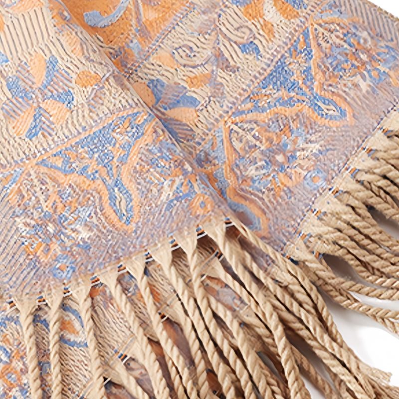 Chal envolvente con estampado de flores de anacardo tibetano Tibetan Cashew Flowers Shawl Wrap