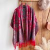 Chal envolvente con estampado de flores de anacardo tibetano Tibetan Cashew Flowers Shawl Wrap