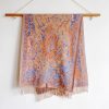 Chal envolvente con estampado de flores de anacardo tibetano Tibetan Cashew Flowers Shawl Wrap
