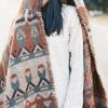 Chale Tibetano con Patrón Geométrico Clásico Tibetan Classic Geometry Pattern Shawl