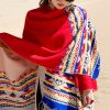 Chale Tibetano con Geometría Colorida Tibetan Colorful Geometry Shawl