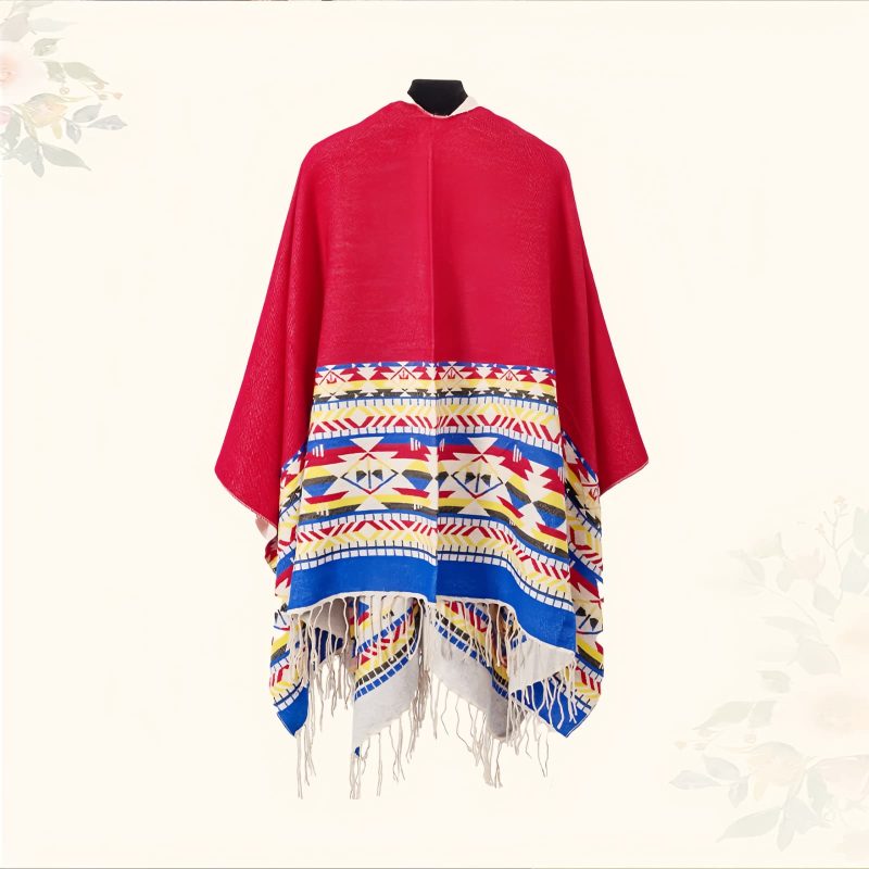 Chale Tibetano con Geometría Colorida Tibetan Colorful Geometry Shawl
