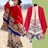 Chale Tibetano con Geometría Colorida Tibetan Colorful Geometry Shawl