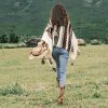 Chale Tibetano con Franjas de Colores y Borlas Tibetan Colorful Striped Tassel Shawl