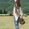 Chale Tibetano con Franjas de Colores y Borlas Tibetan Colorful Striped Tassel Shawl
