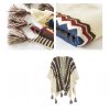 Chale Tibetano con Franjas de Colores y Borlas Tibetan Colorful Striped Tassel Shawl