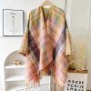 Chale Tibetano de Rayas Onduladas y Colores Vibrantes Tibetan Colorful Wavy Striped Shawl