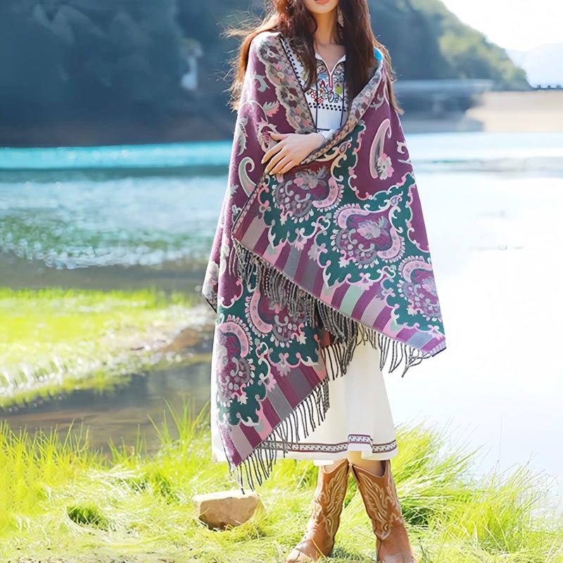Bufanda Envolvente de Diseño Tibetano Tibetan Design Travel Wrap Scarf