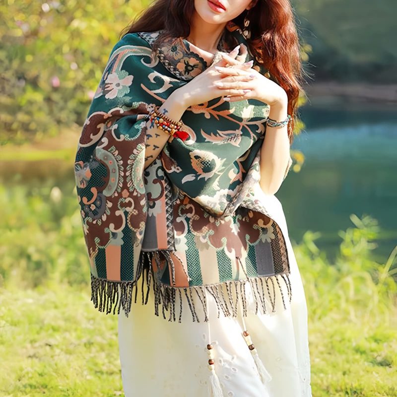 Bufanda Envolvente de Diseño Tibetano Tibetan Design Travel Wrap Scarf