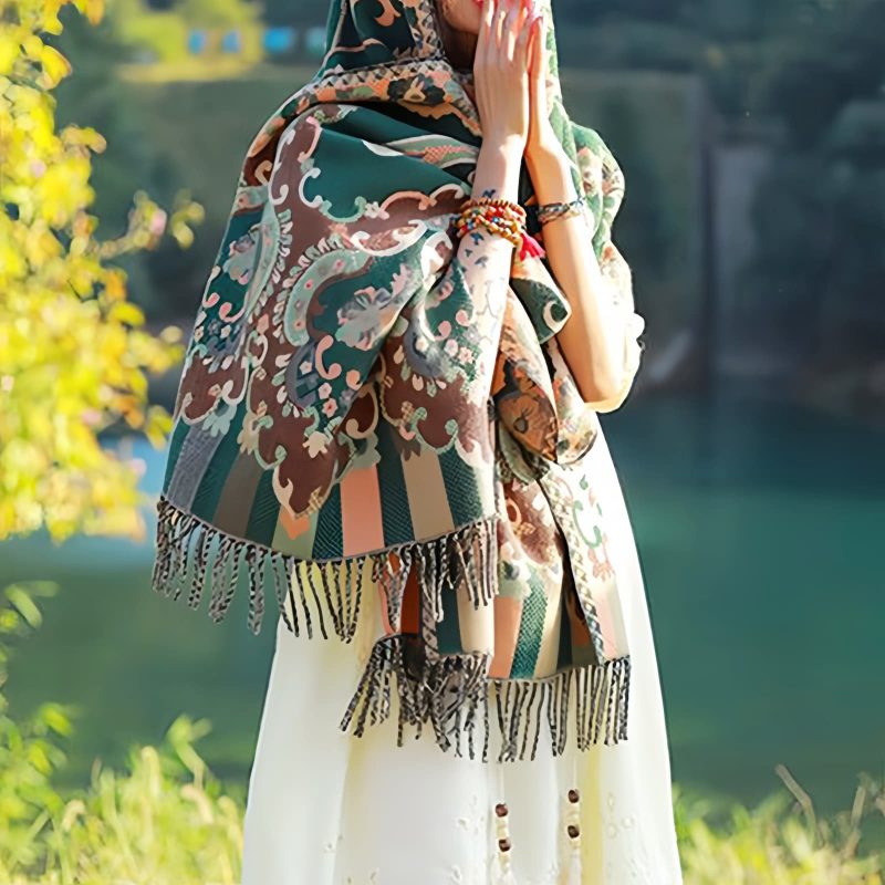 Bufanda Envolvente de Diseño Tibetano Tibetan Design Travel Wrap Scarf