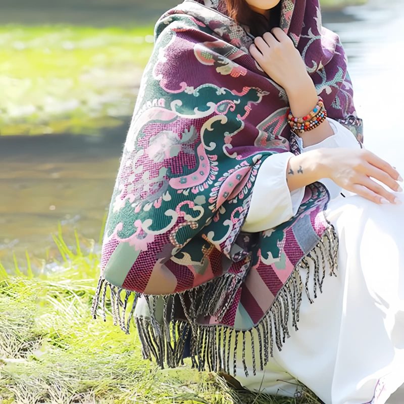 Bufanda Envolvente de Diseño Tibetano Tibetan Design Travel Wrap Scarf