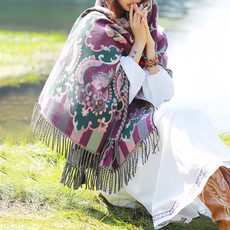 Bufanda Envolvente de Diseño Tibetano Tibetan Design Travel Wrap Scarf