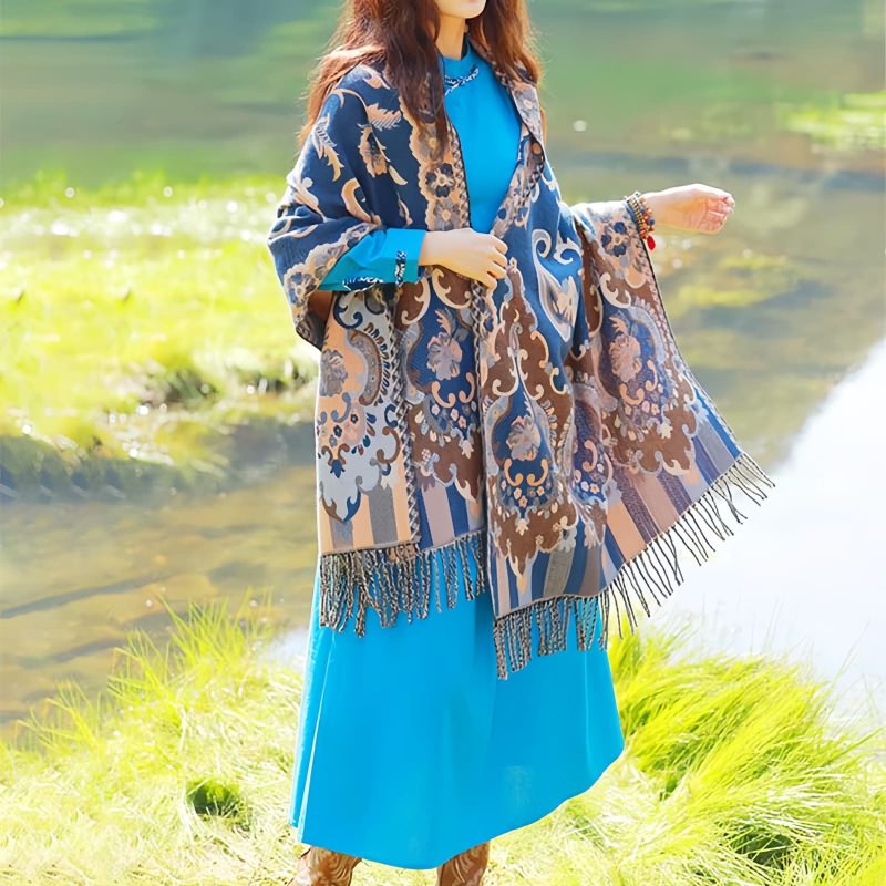 Bufanda Envolvente de Diseño Tibetano Tibetan Design Travel Wrap Scarf