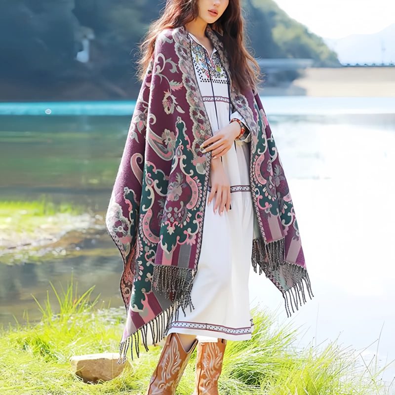 Bufanda Envolvente de Diseño Tibetano Tibetan Design Travel Wrap Scarf