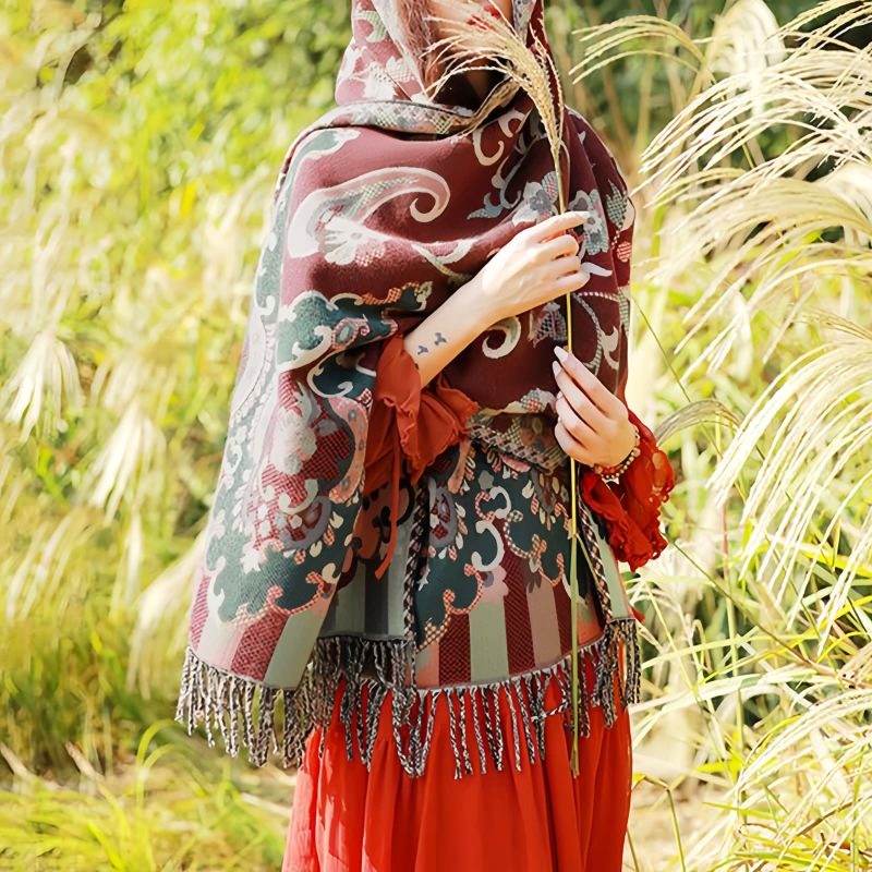 Bufanda Envolvente de Diseño Tibetano Tibetan Design Travel Wrap Scarf