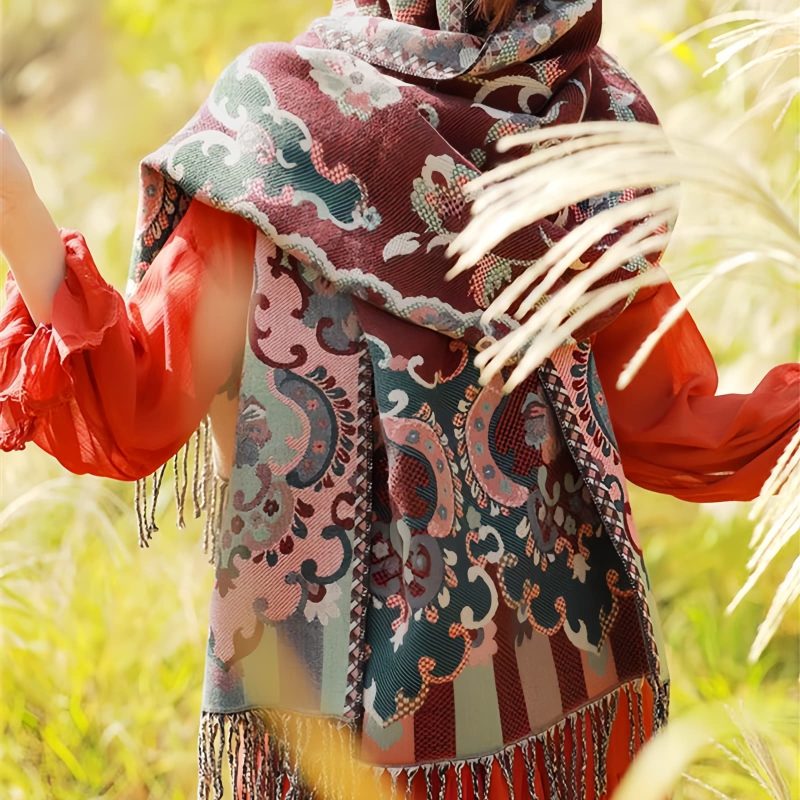 Bufanda Envolvente de Diseño Tibetano Tibetan Design Travel Wrap Scarf