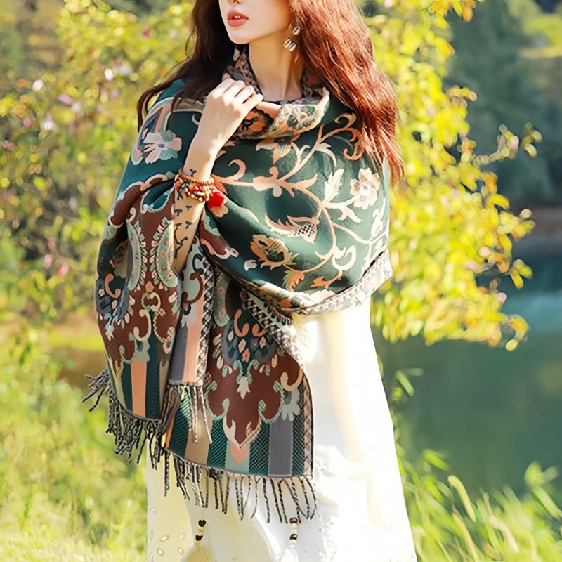 Bufanda Envolvente de Diseño Tibetano Tibetan Design Travel Wrap Scarf