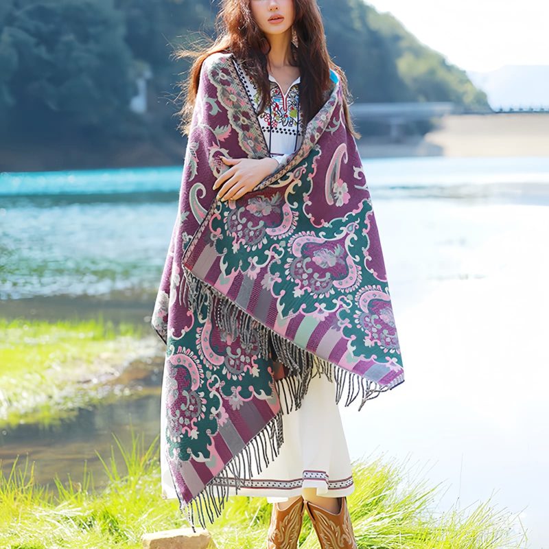 Bufanda Envolvente de Diseño Tibetano Tibetan Design Travel Wrap Scarf