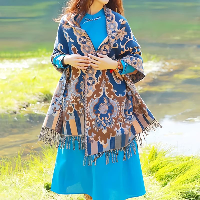 Bufanda Envolvente de Diseño Tibetano Tibetan Design Travel Wrap Scarf