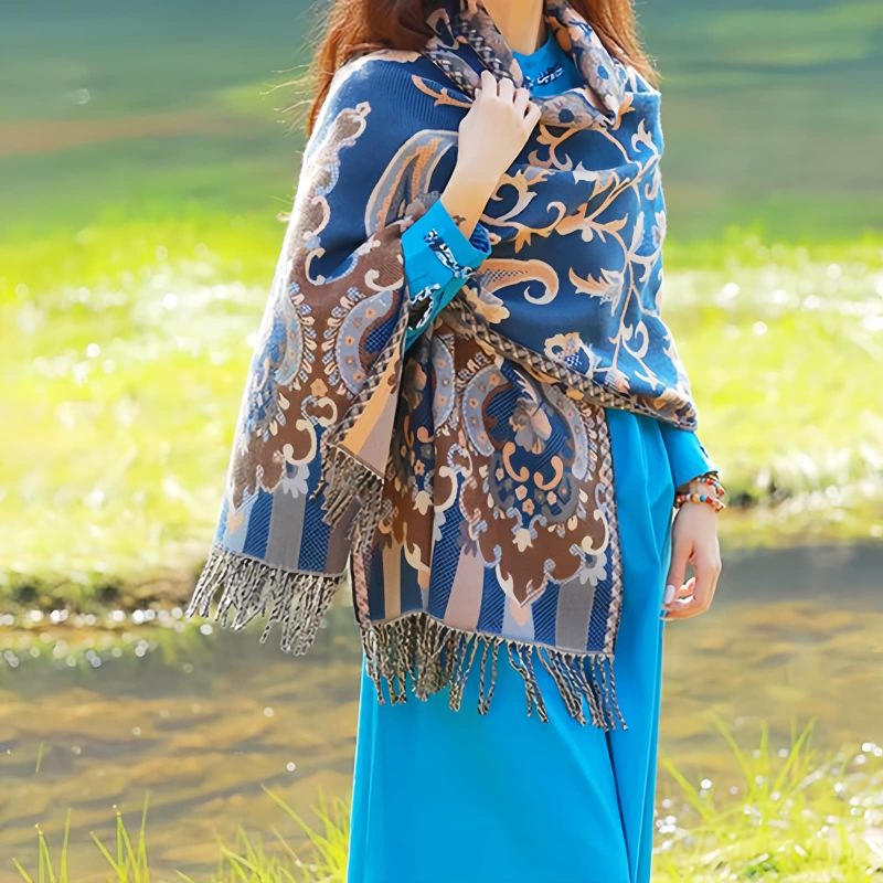 Bufanda Envolvente de Diseño Tibetano Tibetan Design Travel Wrap Scarf