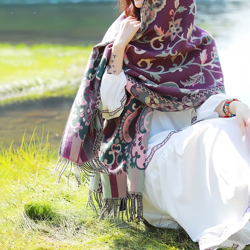 Bufanda Envolvente de Diseño Tibetano Tibetan Design Travel Wrap Scarf