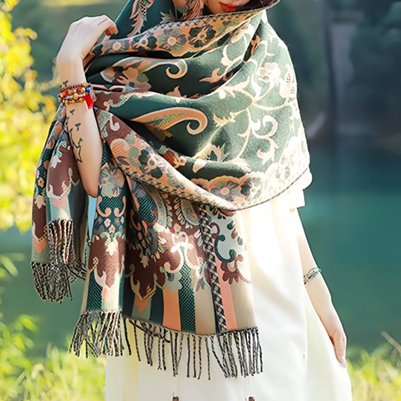 Bufanda Envolvente de Diseño Tibetano Tibetan Design Travel Wrap Scarf