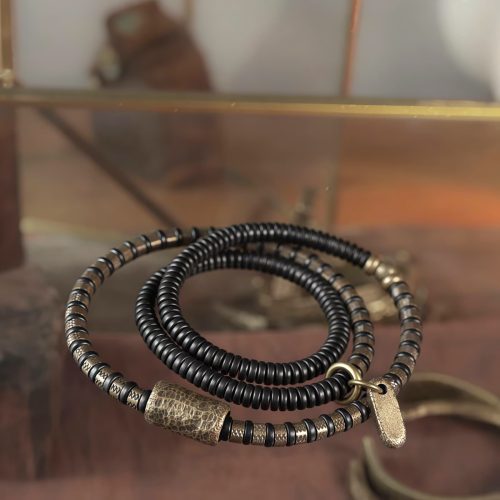 Pulsera Tibetana de Madera de Ébano y Cobre de Múltiples Capas para la Sanación Pulsera Tibetana de Madera de Ébano y Cobre de Múltiples Capas para la Sanación