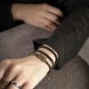سوار يد من خشب الأبنوس التبتي والنحاس متعدد الطبقات للشفاء Tibetan Ebony Wood Beads Copper Multilayered Healing Bracelet