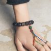 Pulsera Mala de Paz de Madera de Ébano Tibetano y Cobre Tibetan Ebony Wood Copper Peace Mala Bracelet