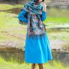Chal Chalina con Estampado de Hojas Florales Tibetanas Tibetan Floral Leaves Pattern Shawl