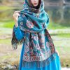 Chal Chalina con Estampado de Hojas Florales Tibetanas Tibetan Floral Leaves Pattern Shawl