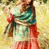 Chal Chalina con Estampado de Hojas Florales Tibetanas Tibetan Floral Leaves Pattern Shawl