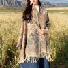 Chale de borlas con ramas de flores tibetanas Tibetan Flower Branch Tassel Shawl