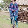 Chalina Tibetana con Diseño Floral Geométrico Tibetan Geometric Floral Design Shawl