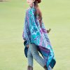 Chalina Tibetana con Diseño Floral Geométrico Tibetan Geometric Floral Design Shawl