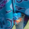 Chalina Tibetana con Diseño Floral Geométrico Tibetan Geometric Floral Design Shawl