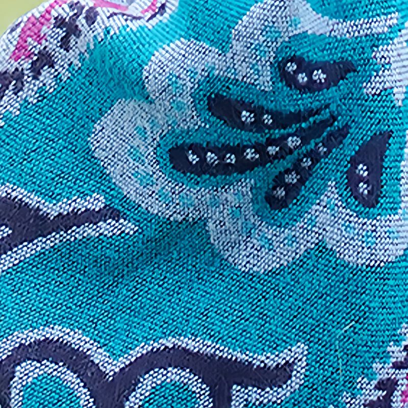 Chalina Tibetana con Diseño Floral Geométrico Tibetan Geometric Floral Design Shawl